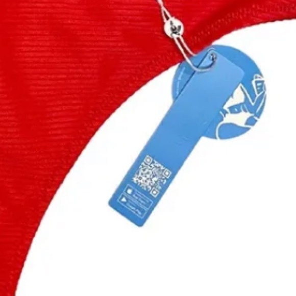 Women’s Size Medium Cupshe Ribbed Red Bowknot Bikini High Waisted B Cup - Picture 4 of 4